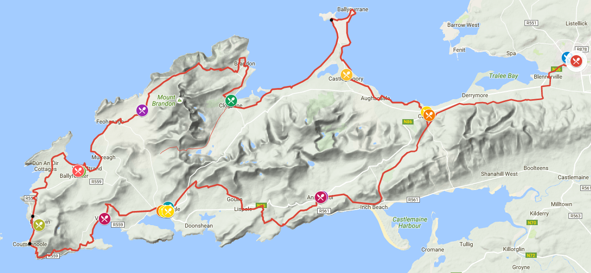 Map Of Dingle Peninsula Ireland Food In Ireland: The Guide To Dingle - Hillwalk Tours Self-Guided Hiking  Tours