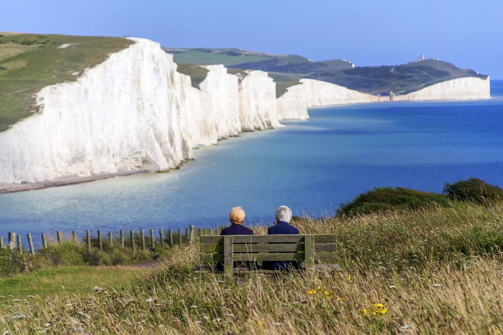 Blick auf die Seven Sisters und Beachy Head