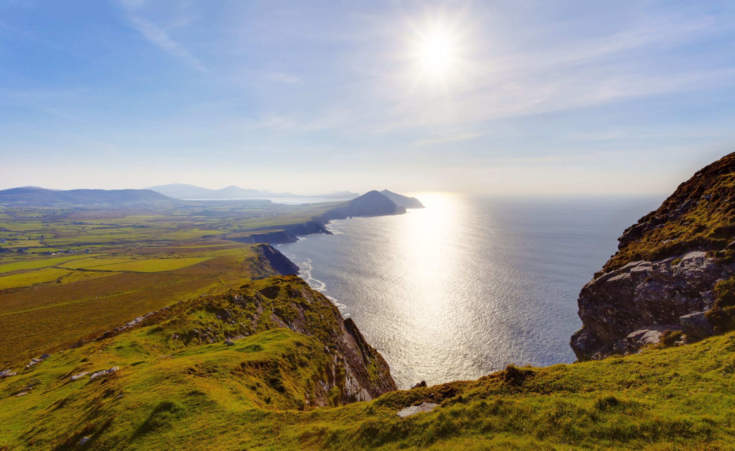 steep cliffs flat ocean