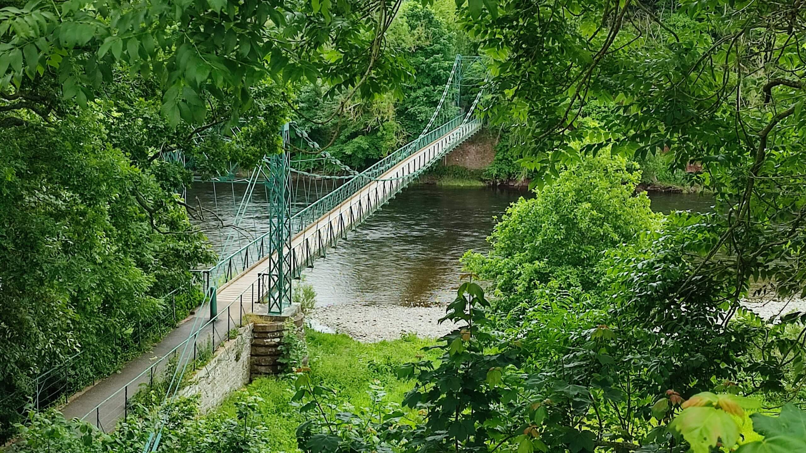 Footbridge over the river Tweed along St. Cuthbert’s Way