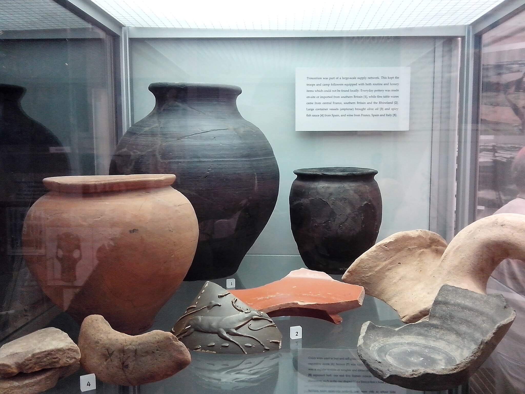 Some Roman Trimontium pottery at museum in Melrose - Source: Wikimedia