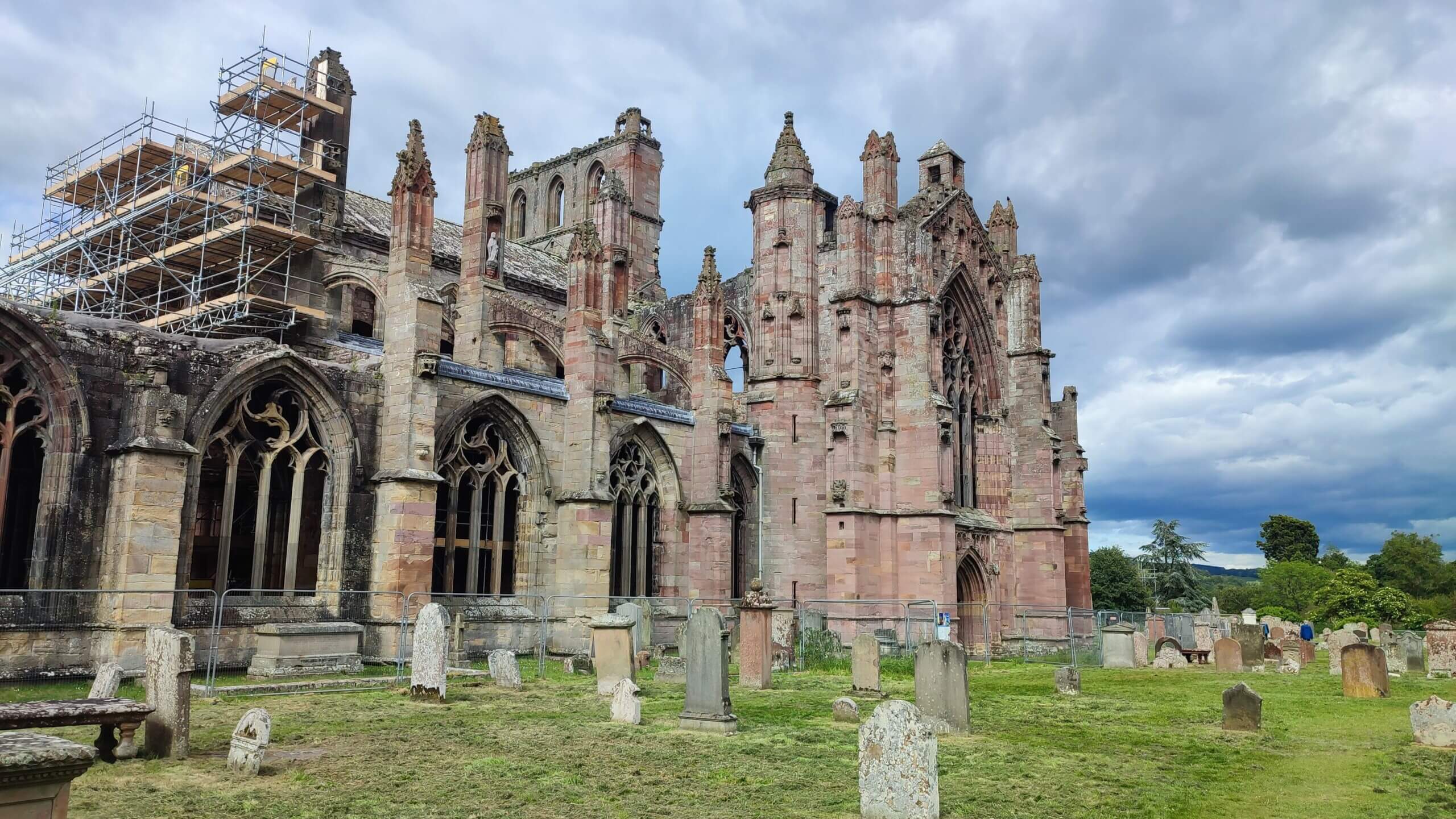 Melrose Abbey one of the finest examples of Catholic Abbeys in Scotland.